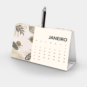 Calendário de Mesa Porta-Caneta